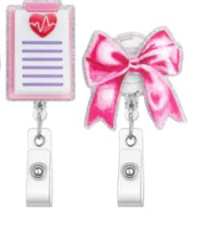 Pink Nurse Badge Reels